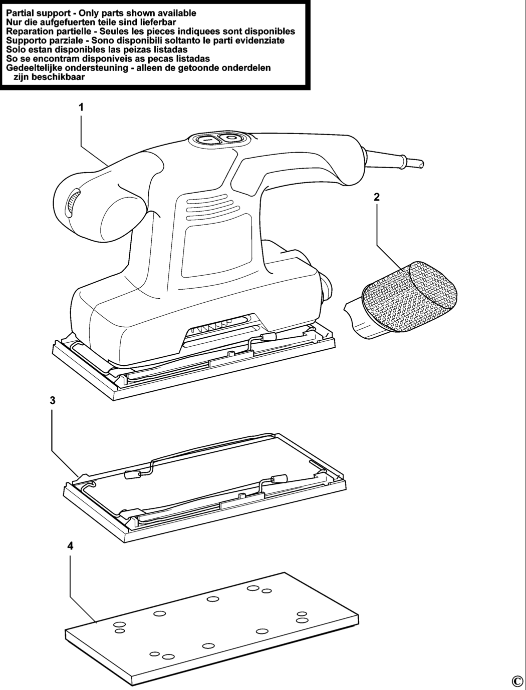 Black & Decker KA310 Type 1 Orbital Sander Spare Parts