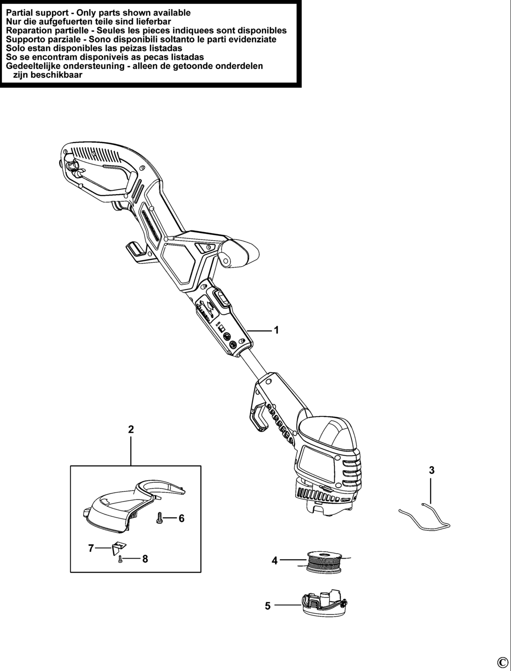 Black & Decker GL653 Type 2 - 3 String Trimmer Spare Parts