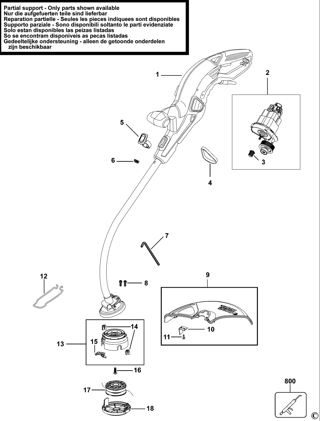 Black & Decker GL716 Type 3 String Trimmer Spare Parts