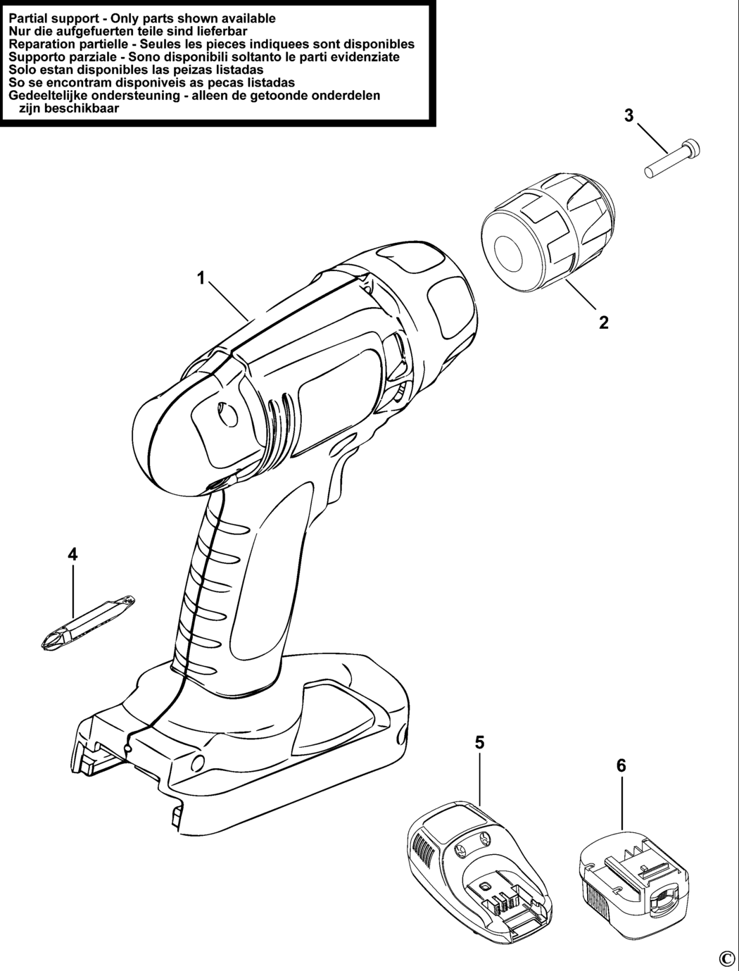 Black & Decker PS1800 Type 1 Cordless Drill Spare Parts