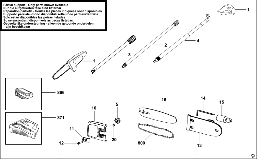 Black & Decker GPC1800L Type H1 Pruner Spare Parts