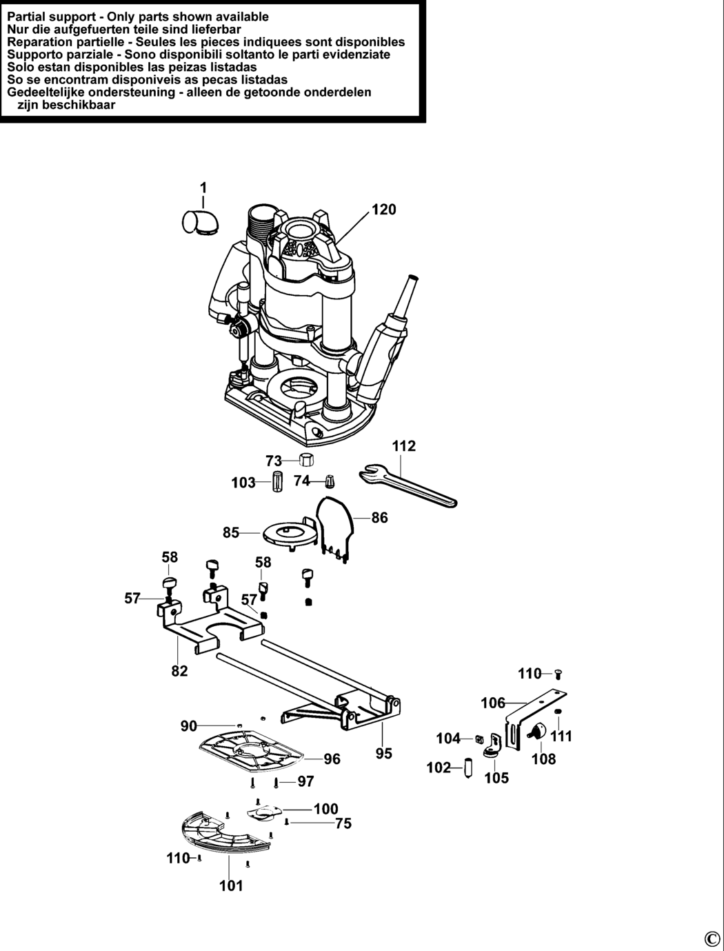 Black & Decker FS1500E---A Type 1 Router Spare Parts