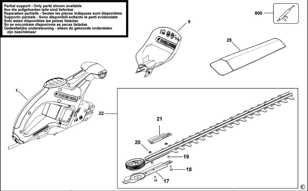 Black & Decker GT450 Type 2 Hedgetrimmer Spare Parts