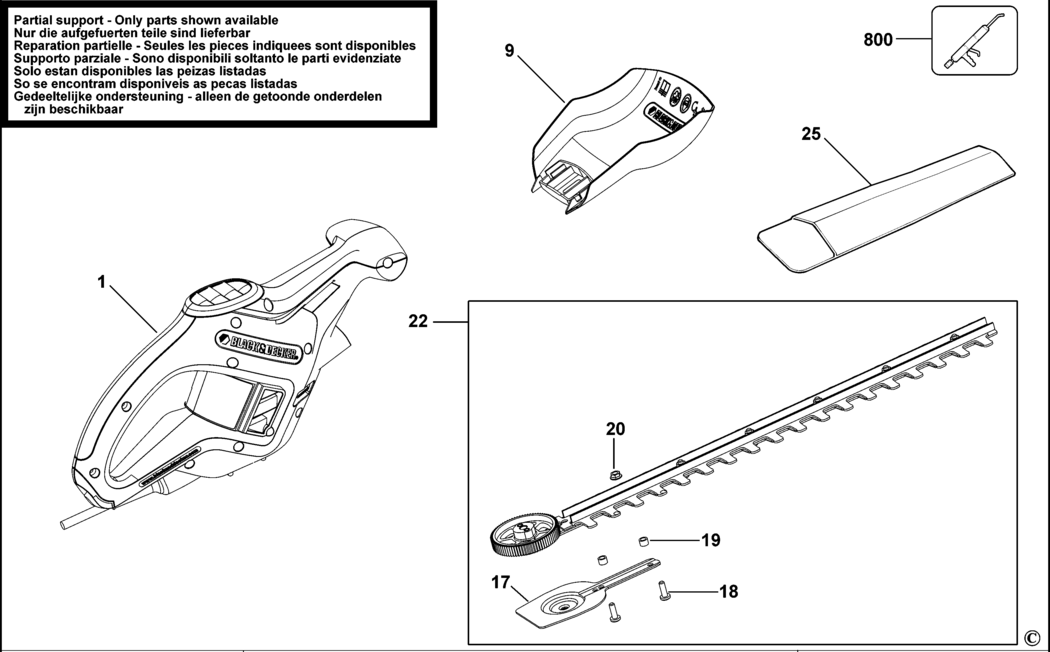 Black & Decker GT115 Type 1 Hedgetrimmer Spare Parts