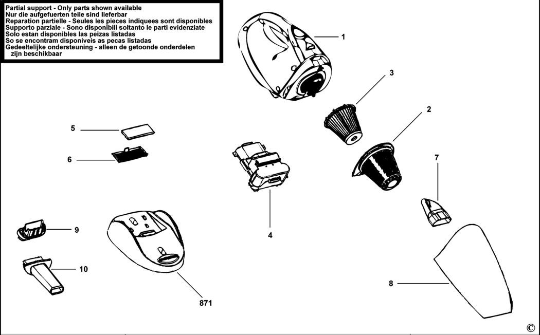 Black & Decker CHV1440 Type 1 Dustbuster Spare Parts