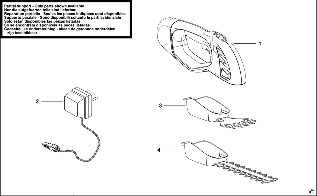 Black & Decker GL605 Type H2 Cordless Shear Spare Parts