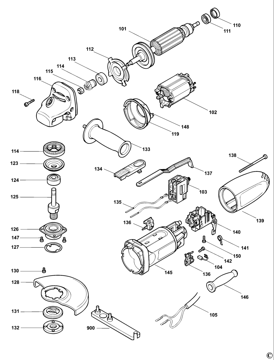 Black & Decker KG70 Type 1 Angle Grinder Spare Parts