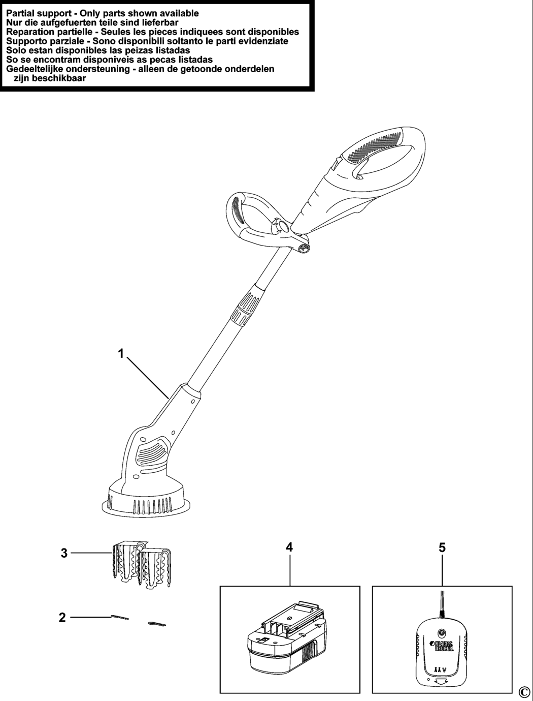 Black & Decker GXC1000 Type H2 Power Weeder Spare Parts