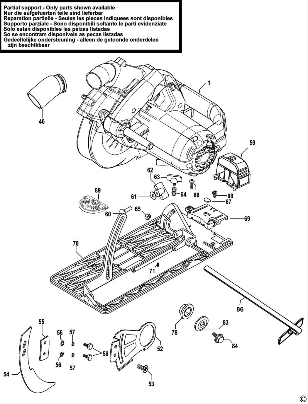 Black & Decker KS1600LK Type 1 Circular Saw Spare Parts