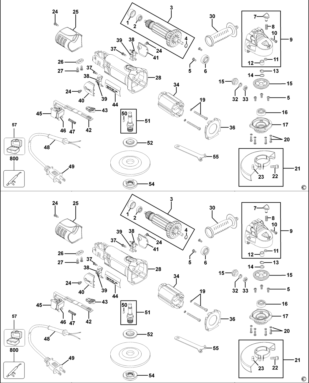 Black & Decker PCG200 Type 2 Small Angle Grinder Spare Parts