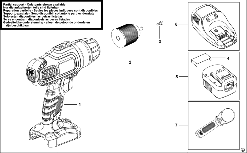 Black & Decker BD188F4 Type H1 C'less Drill/driver Spare Parts