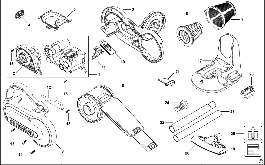 Black & Decker PV1205BNEXT Type H1 Dustbuster Spare Parts