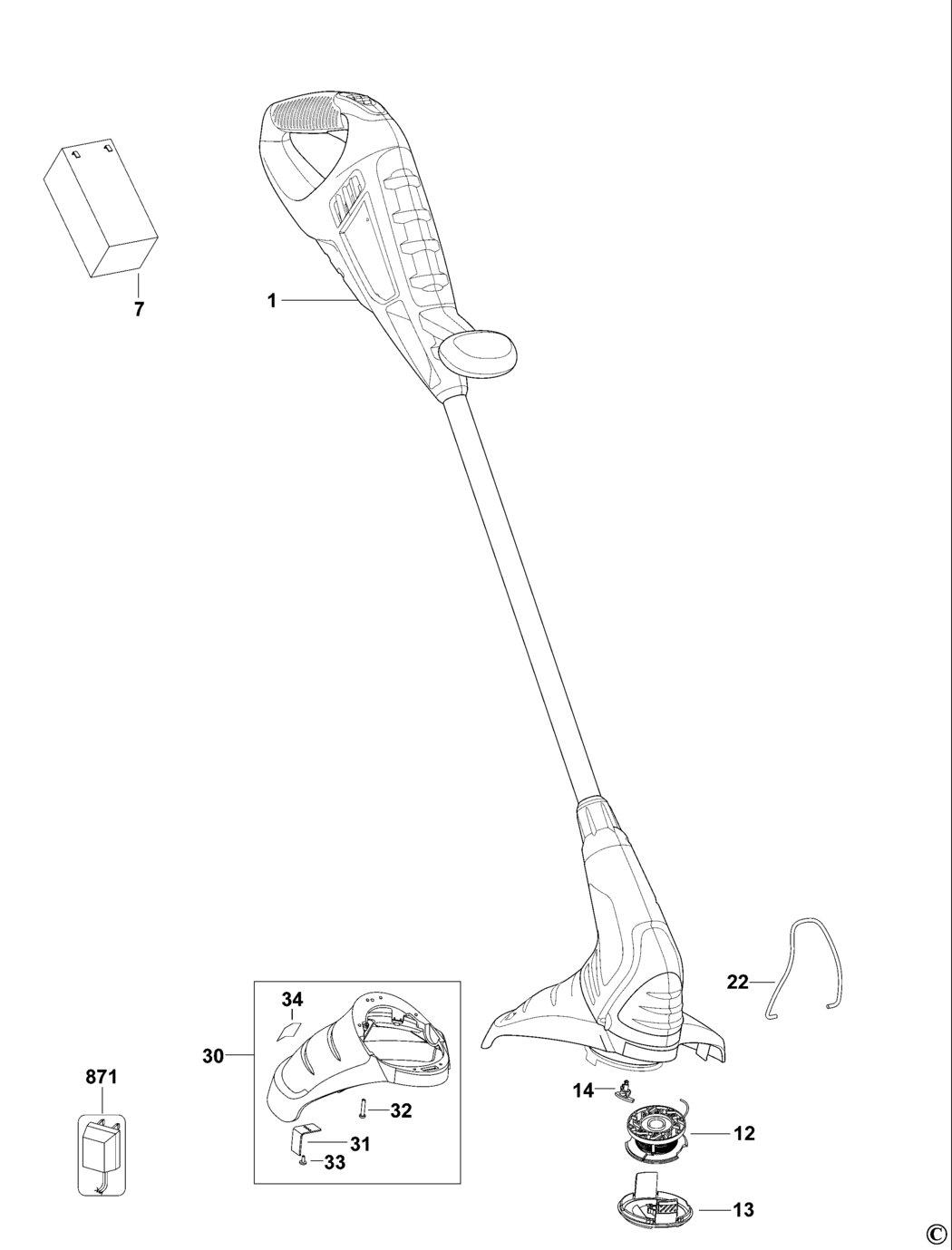 Black & Decker GLC13 Type H2 Cordless String Trimmer Spare Parts