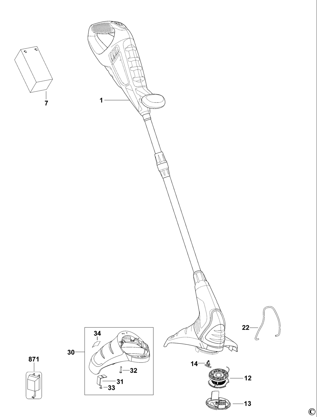 Black & Decker GLC14 Type H2 Cordless String Trimmer Spare Parts