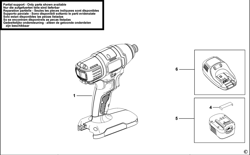 Black & Decker SX5120 Type 1 Impact Wrench Spare Parts