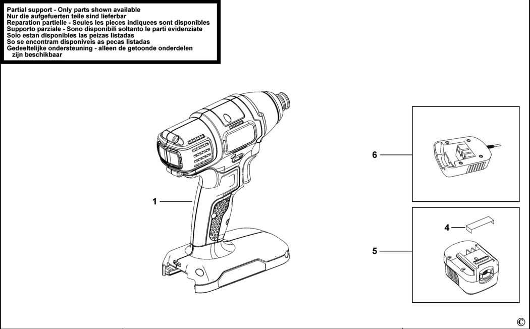 Black & Decker SX5180 Type 1 Impact Wrench Spare Parts