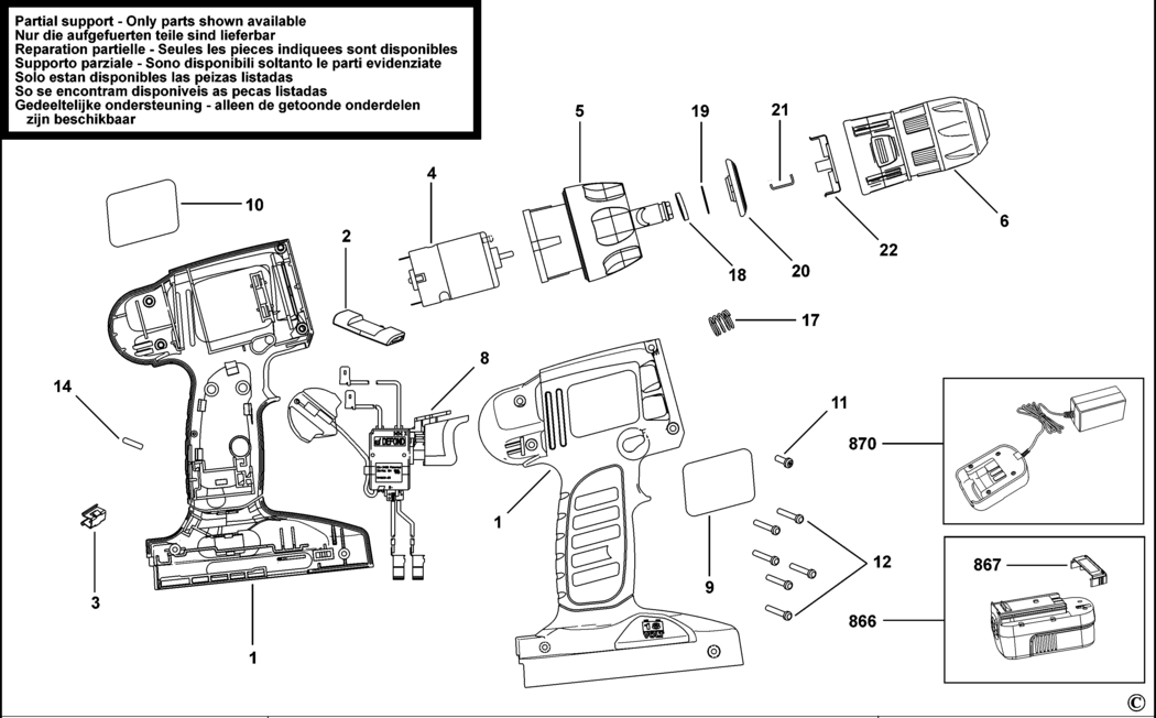 Black & Decker CD18QC Type H1 Cordless Drill Spare Parts