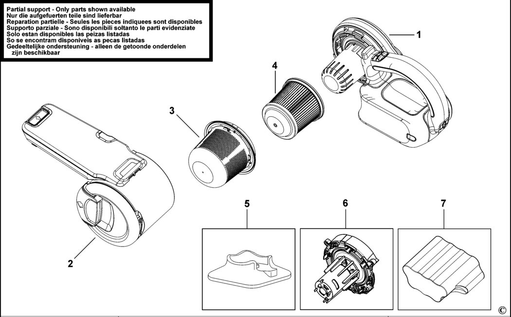 Black & Decker PV9625N Type H1 Dustbuster Spare Parts