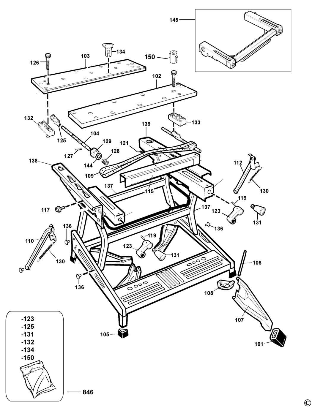 Black & Decker WM835 Type 1 Workmate Spare Parts