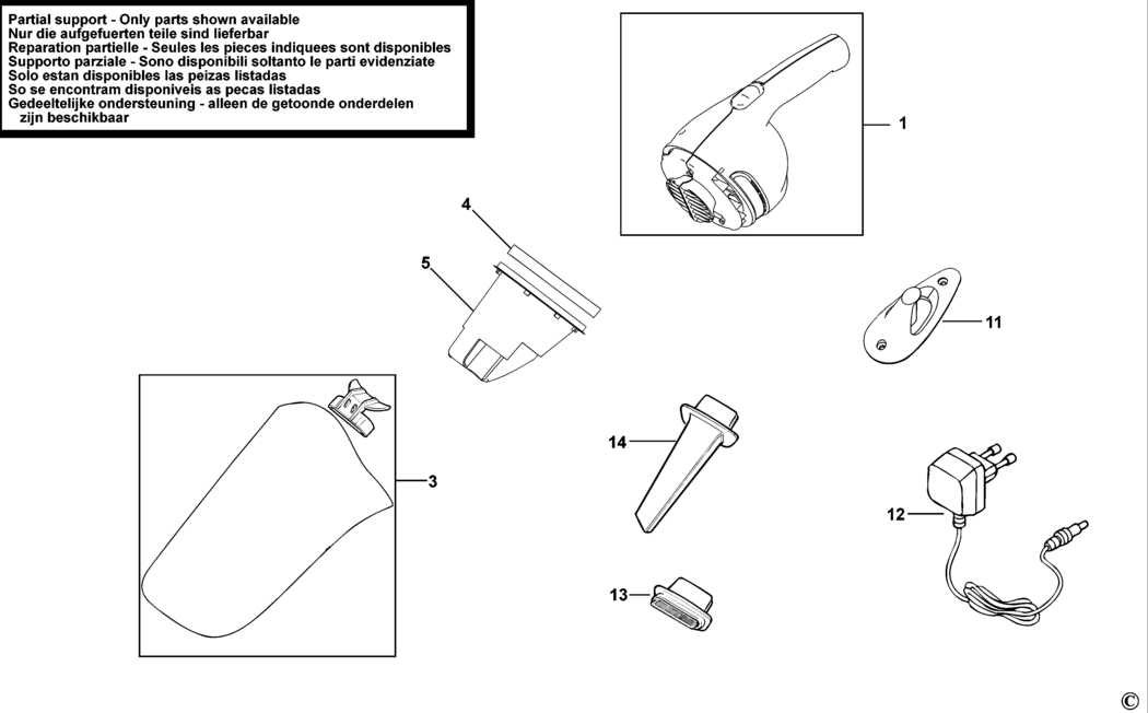 Black & Decker WV4850 Type H2 Dustbuster Spare Parts