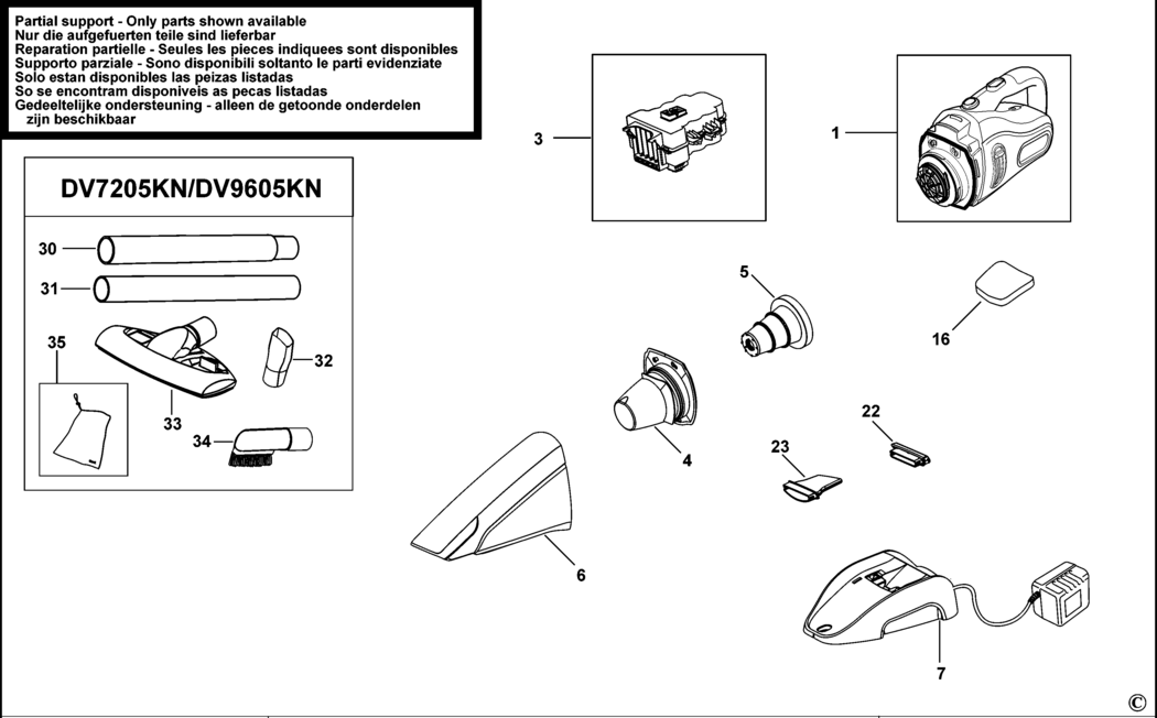 Black Decker DV7205 Type H2 Dustbuster Spare Parts Miles Tool