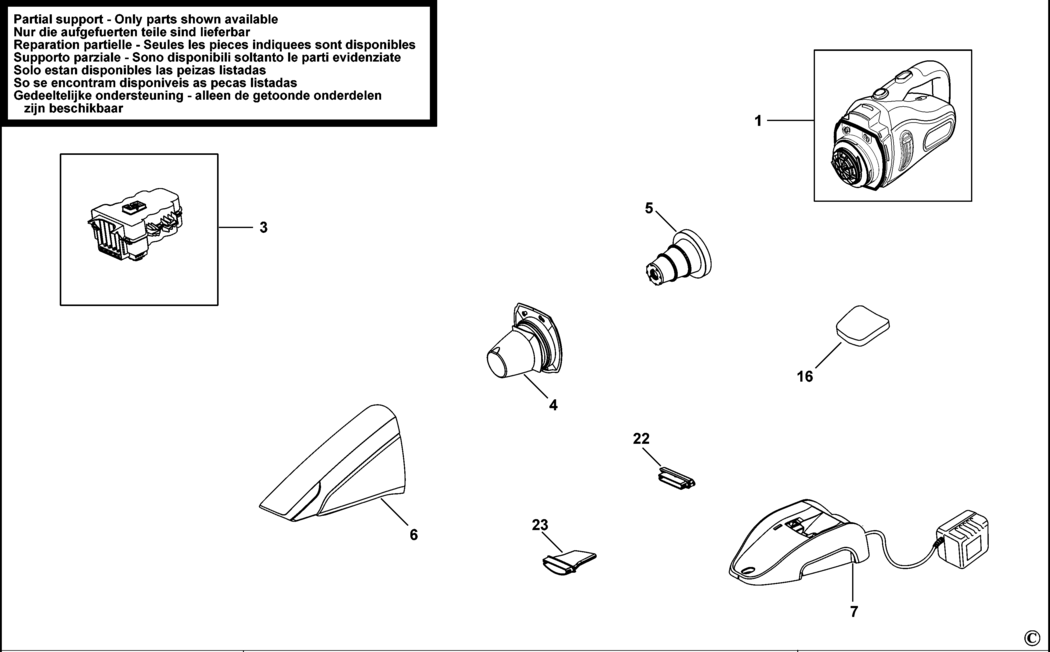 Black & Decker DV1205EN Type H3 Dustbuster Spare Parts