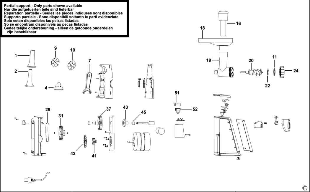 Black & Decker PRFM1500 Type 1 Mincers Spare Parts