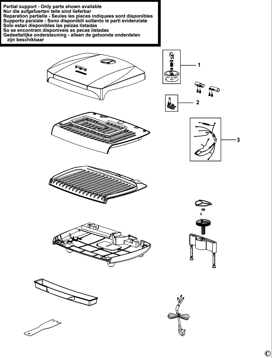 Black & Decker GM1750 Type 1 Grill Spare Parts