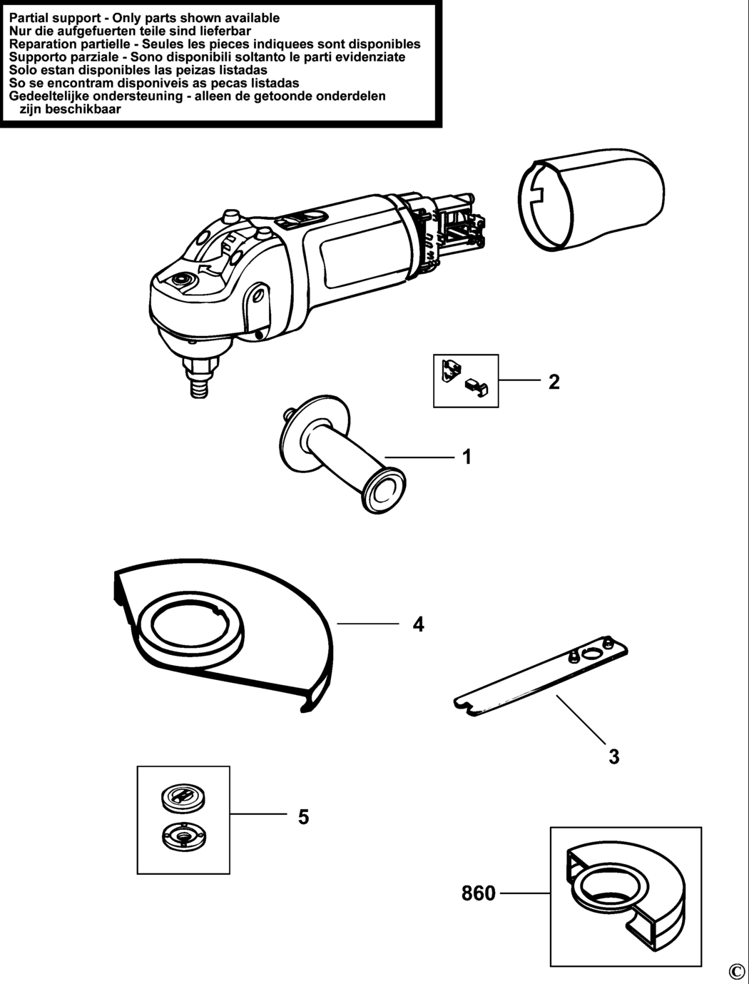 Black & Decker KG725 Type 3 Small Angle Grinder Spare Parts