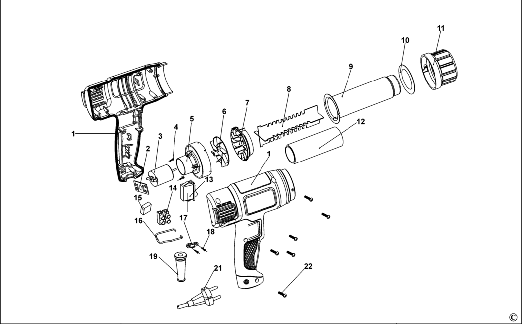 Black & Decker KX1800 Type 2 Heatgun Spare Parts