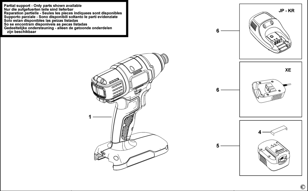 Black & Decker EPP18ID Type H1 Impact Wrench Spare Parts