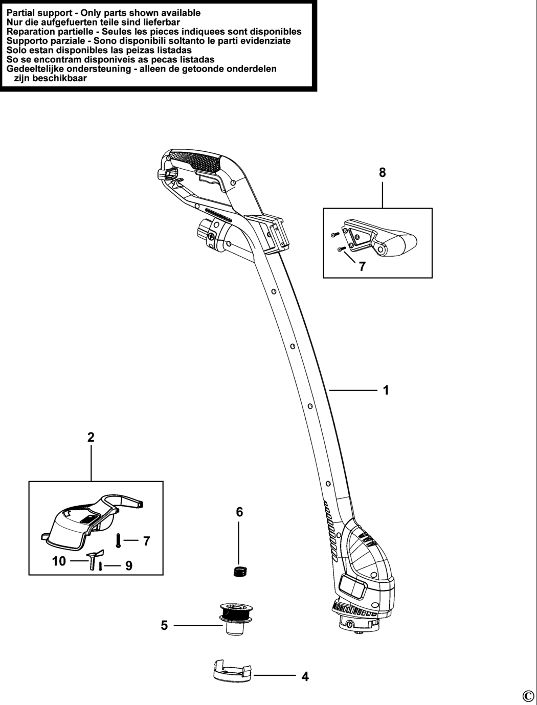 Black & Decker GL360 Type 1 String Trimmer Spare Parts