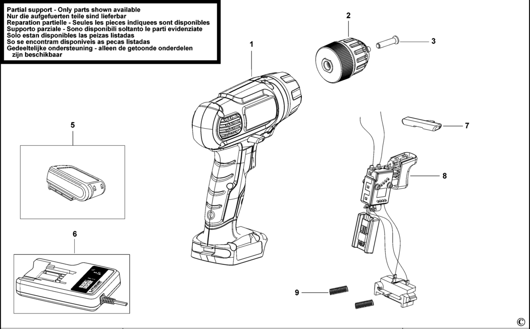 Black & Decker EPL14 Type H1 Cordless Drill Spare Parts