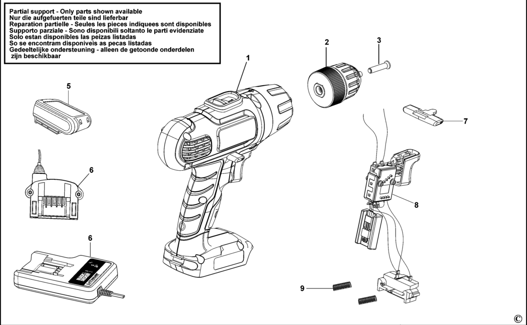 Black & Decker EPL148 Type H1 Cordless Drill Spare Parts