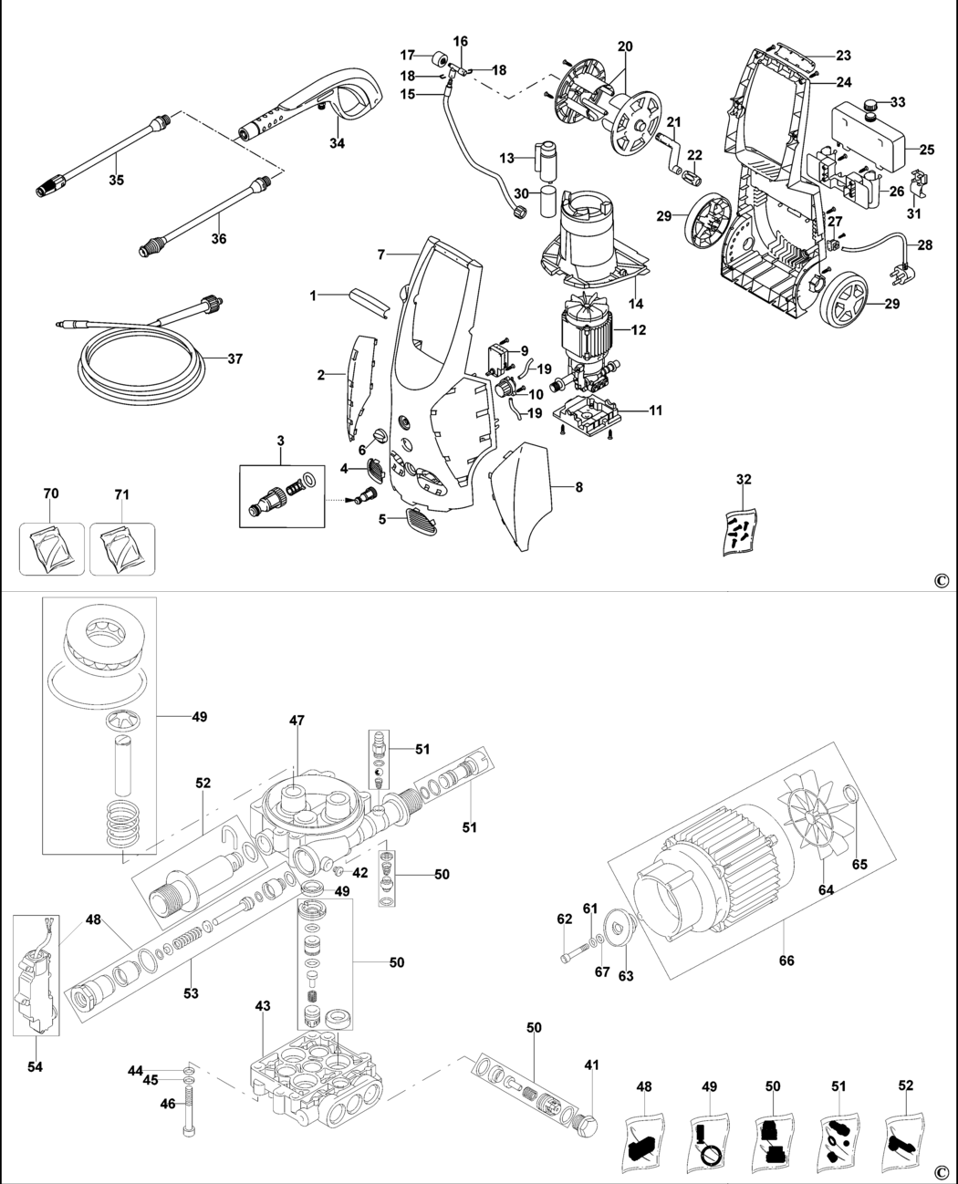 Black & Decker PW2100SPB Type 1 Pressure Washer Spare Parts