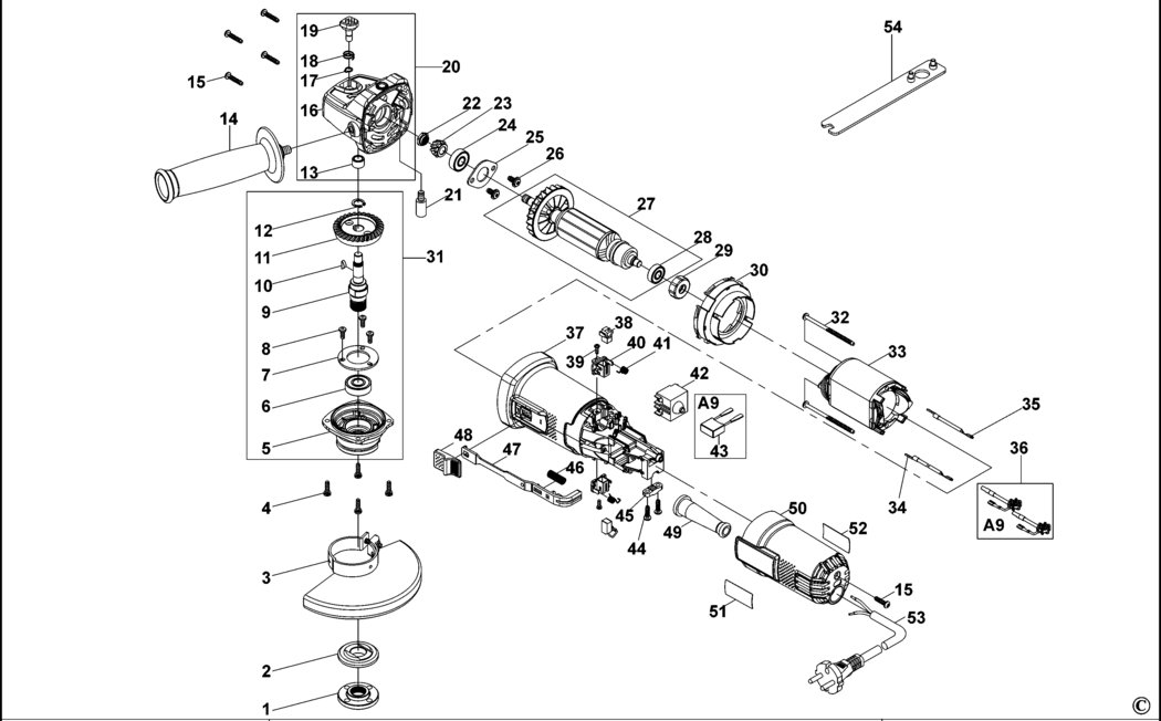 Black & Decker KTG15 Type 1 Angle Grinder Spare Parts