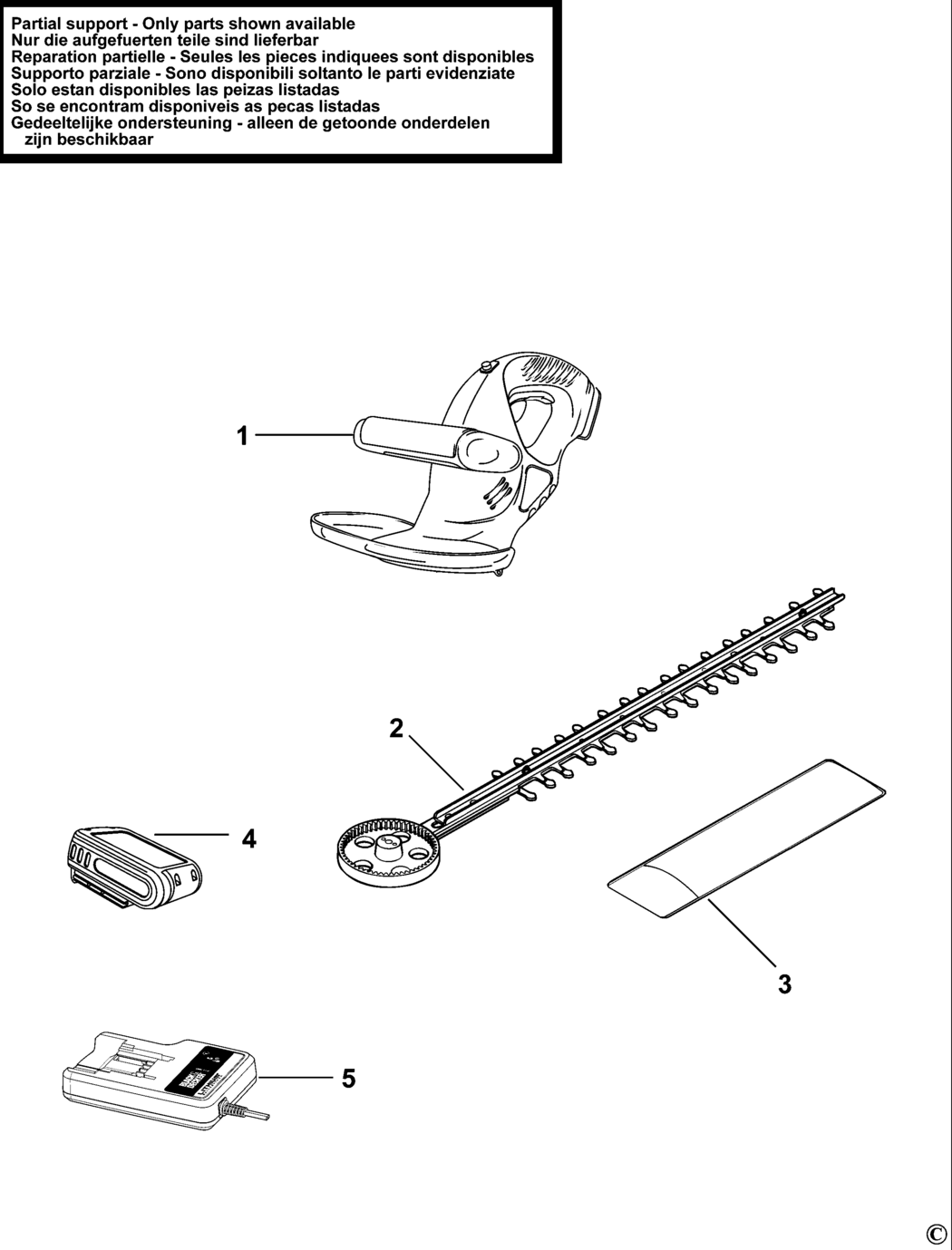 Black & Decker GTC650L Type H1 C'less Hedgetrimmer Spare Parts