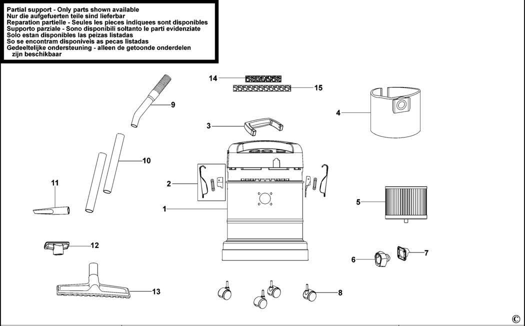 Black & Decker WBV1450 Type 1 Vacuum Cleaner Spare Parts