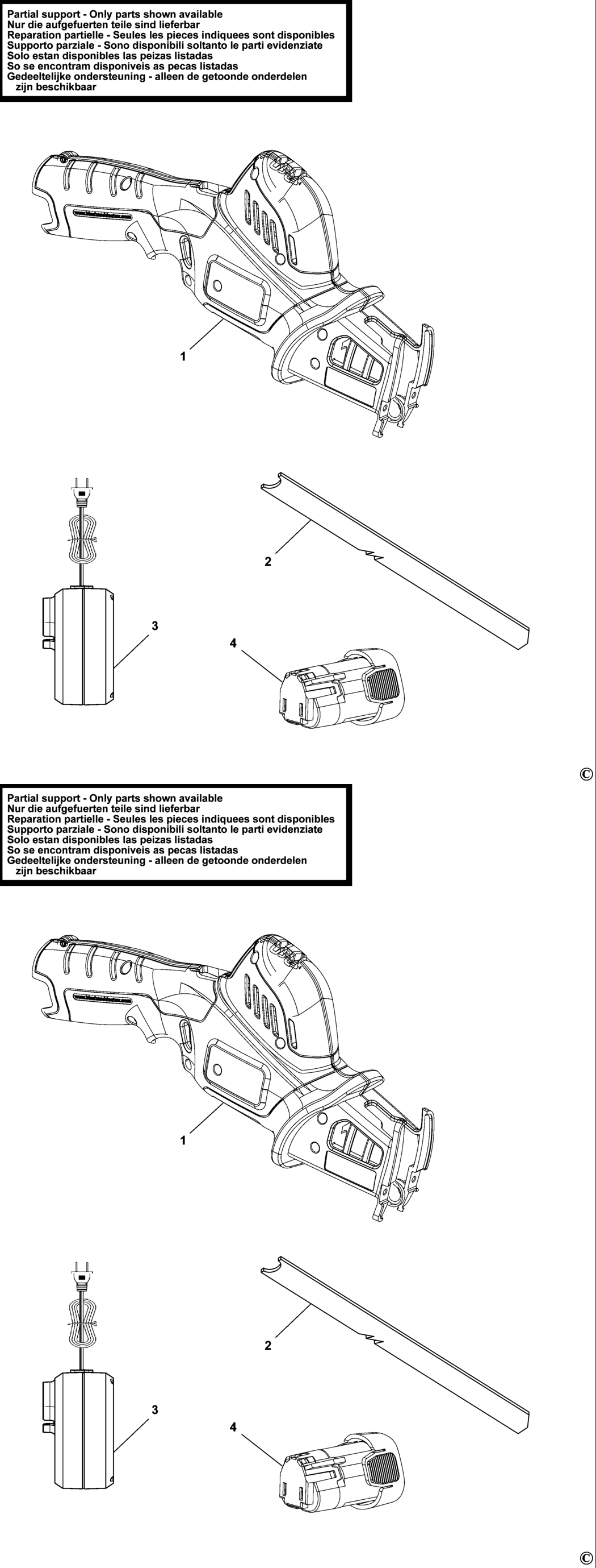 Black & Decker PSL12 Type 1 Pruner Spare Parts