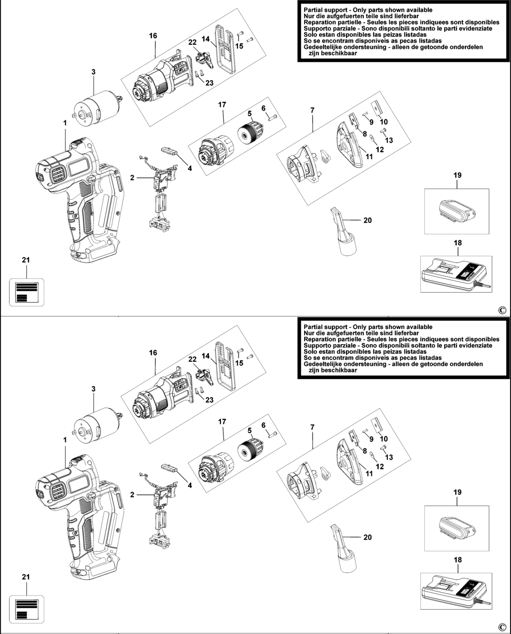 Black & Decker MFL143 Type H1 Multitool Spare Parts