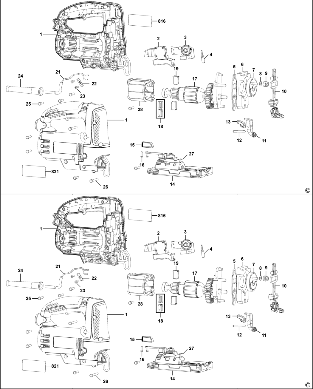 Black & Decker KS600G Type 1 Jigsaw Spare Parts