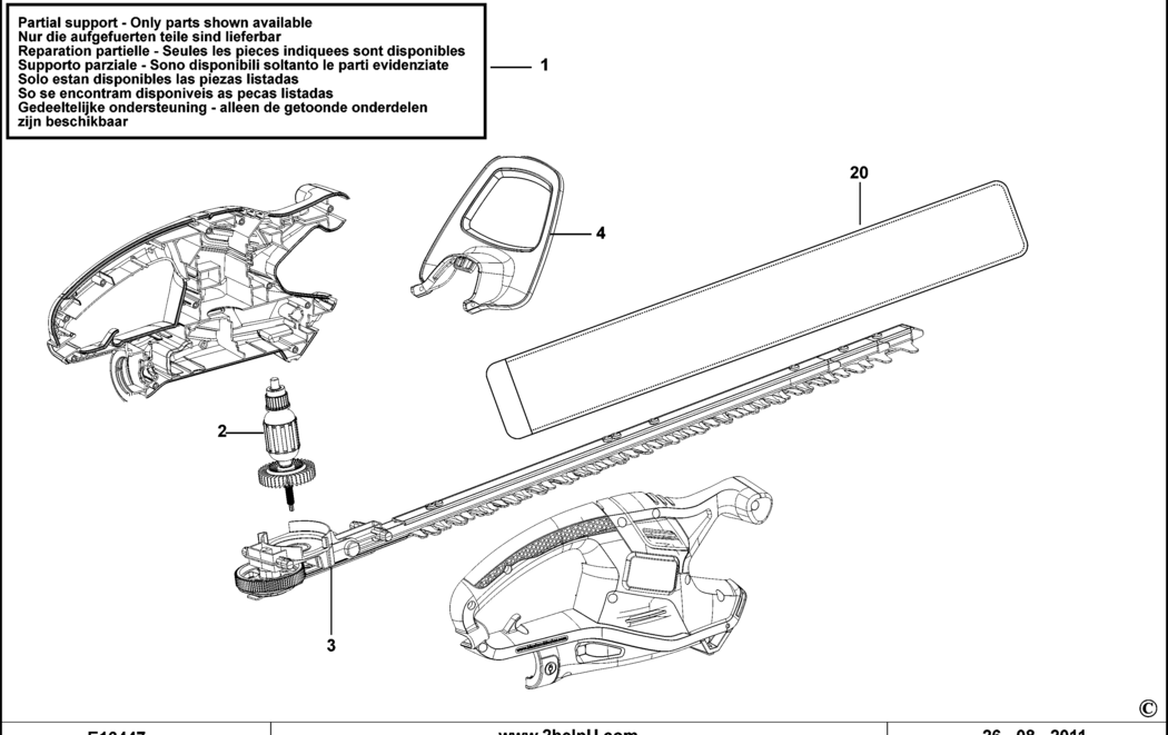 Black & Decker GT4245 Type 1 Hedge Trimmer Spare Parts