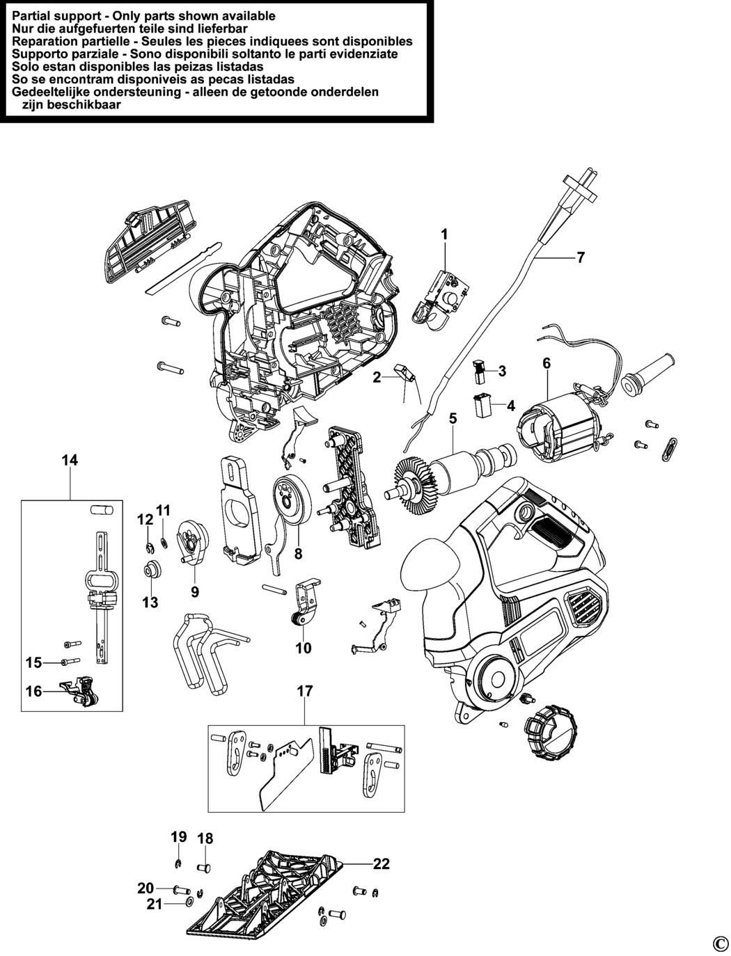 Black & Decker KSTR8K Type 1 Jigsaw Spare Parts