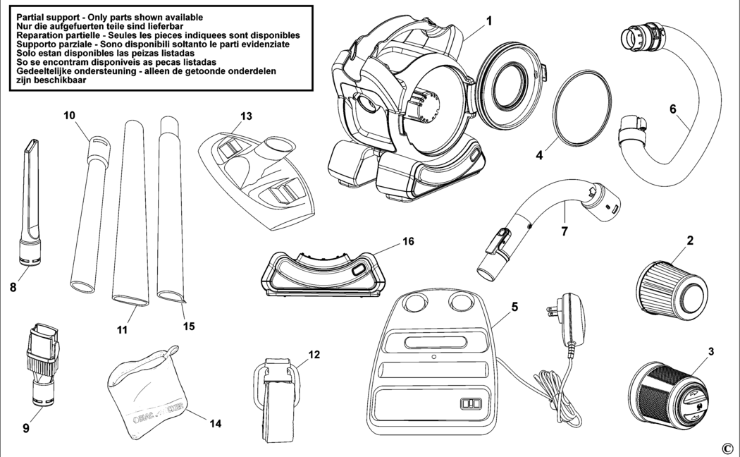 Black & Decker PD1800LI(P) Type 1 Dustbuster Spare Parts