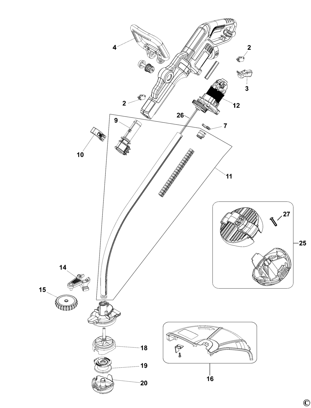 Black & Decker GL8033 Type 1 String Trimmer Spare Parts