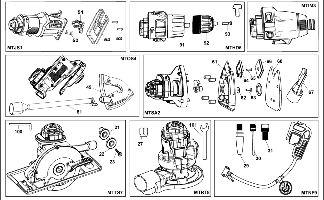 Black & Decker MTSA2 Type H1 Sander Attach Spare Parts