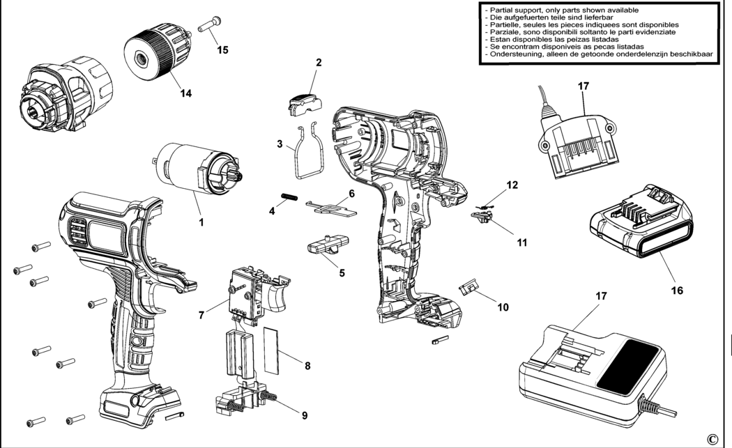 Black & Decker MTDD6 Type H1 Drill/driver Spare Parts