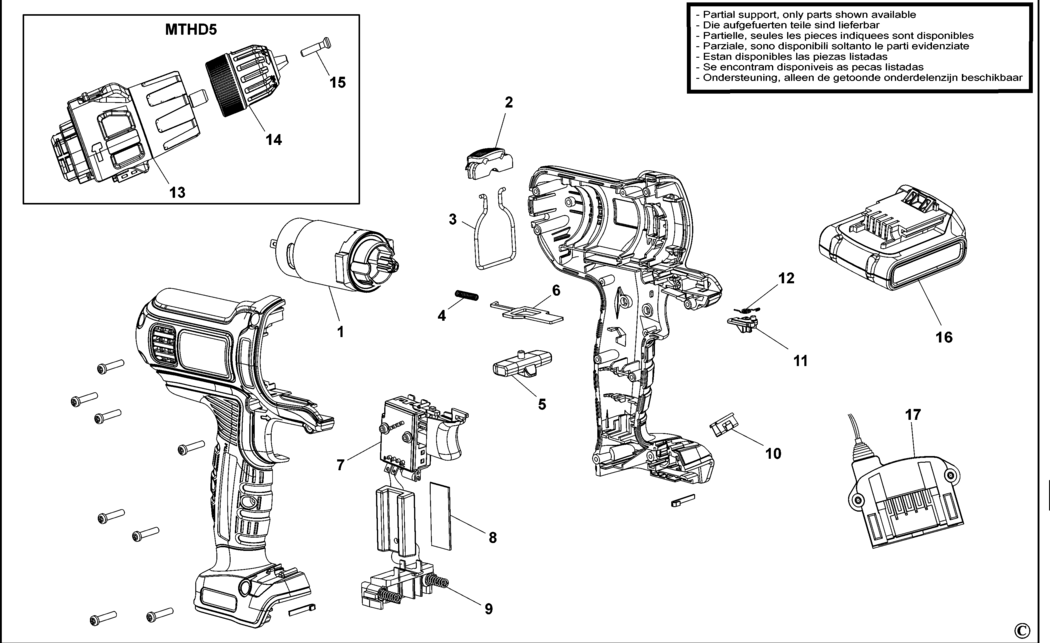 Black & Decker MT1435 Type 1 Multitool Spare Parts