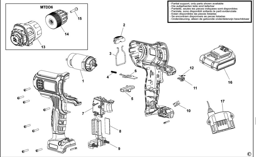 Black & Decker MT18 Type 1 Multitool Spare Parts