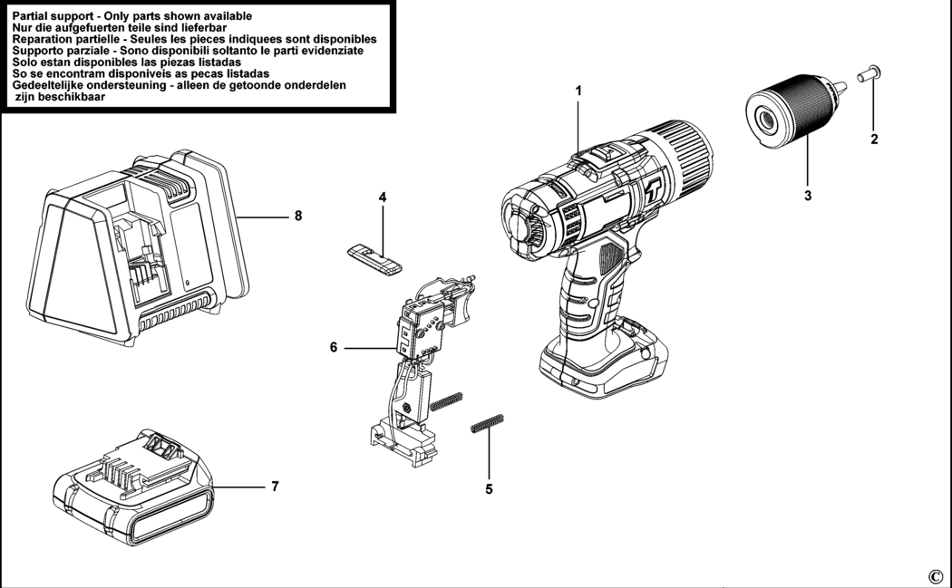 Black & Decker EGBHP1881 Type 1 Hammer Drill Spare Parts